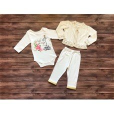 НАБІР ДЛЯ МАЛЕЧІ з довгими рукавами трійка (дівчинка).