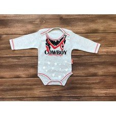 БОДІК ДЛЯ ХЛОПЧИКА COWBOY сірого кольору з довгими рукавами.
