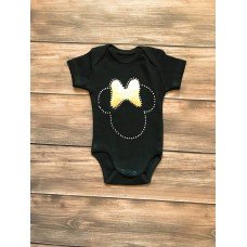 БОДІК ДЛЯ ДІВЧИНКИ MINNI чорного кольору з короткими рукавами.