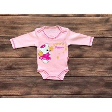 БОДІК ДЛЯ ДІВЧИНКИ PRINCESS рожевого кольору з довгими рукавами.