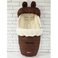 Конверт зимовий Футмуф Чохол на овчині в коляску Z&D Thermo (Brown) Коричневого кольору