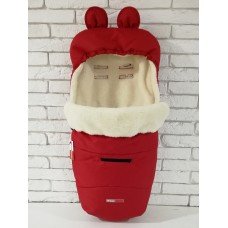 Конверт зимовий Футмуф Чохол на овчині в коляску Z&D Thermo (Red) Червоного кольору