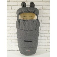 Конверт зимовий Футмуф Чохол на овчині в коляску Z&D Thermo (Linen Gray) Льон Сірого кольору