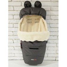 Конверт зимовий Футмуф Чохол на овчині в коляску Z&D Thermo (Dark grey) Темно-сірого кольору