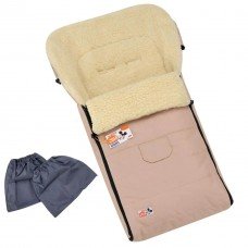 Конверт-чохол зимовий на овчині в коляску та санчата For Kids Mini Бежевого кольору (FK- MINI – beige)