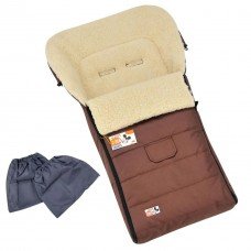 Конверт-чохол зимовий на овчині в коляску та санчата For Kids Mini Коричневого кольору (FK- MINI – brown)