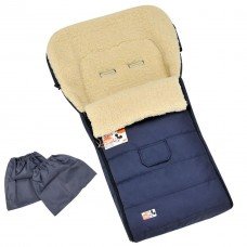 Конверт-чохол зимовий на овчині в коляску та санчата For Kids Mini Темно-Синього кольору (FK- MINI – navy blue)