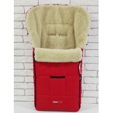 Конверт зимовий на овчині в коляску Z&D New Червоного кольору