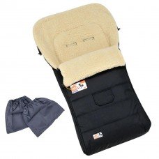 Конверт-чохол зимовий на овчині в коляску та санчата For Kids Mini Чорного кольору (FK- MINI – black)