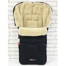 Конверт зимовий на овчині в коляску Z&D New Чорного кольору