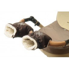 Рукавички-Муфта на коляску Ok Style Сніжинка Темно-Коричневого кольору