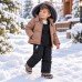 Комбінезон зимовий роздільний однотон "КАРАМЕЛЬ з ЧОРНИМ"
