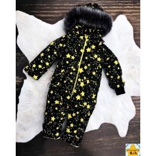 Комбінезон зимовий суцільний "ЗІРКИ ЖОВТІ" на овчині