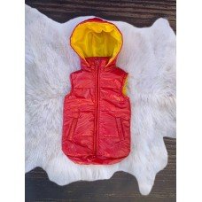 ЖИЛЕТКА коралового кольору з кораловою блискавкою